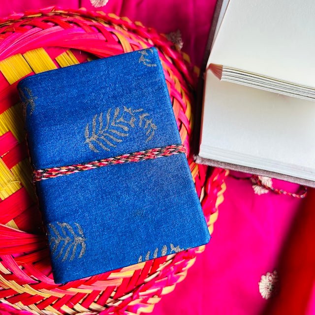 Buy Neelam- Upcycled Handloom Fabric-Pocket Diary | Shop Verified Sustainable Notebooks & Notepads on Brown Living™
