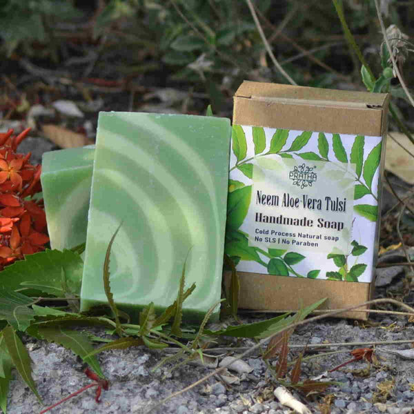 Buy Neem, Aloe-Vera, Tulsi | Cold Process Handmade Soap | Shop Verified Sustainable Products on Brown Living