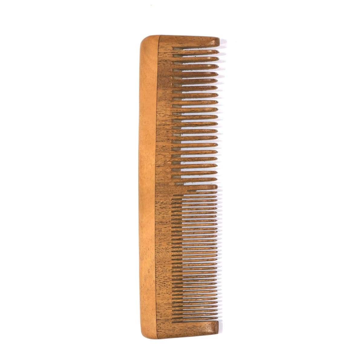 Double Tooth Neem Comb - Setting & Untangling - Pack of 2 | Verified Sustainable by Brown Living™