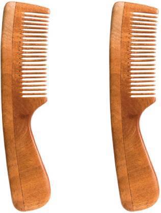 Buy Neem Comb - Fine Tooth -for setting your hair - Pack of 2 | Shop Verified Sustainable Hair Comb on Brown Living™