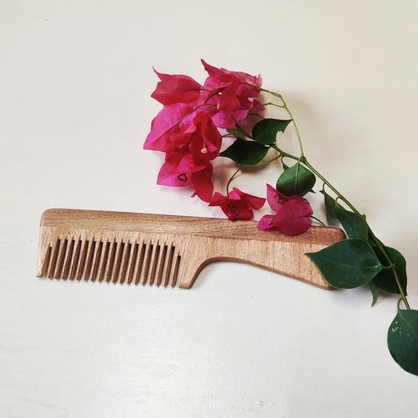 Buy Neem Comb- Neem Wood Comb with Handle | Shop Verified Sustainable Hair Comb on Brown Living™