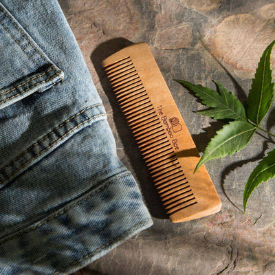 Size Comb | Travel Comb | HandmNeem Comb | Pocketade – Hair Comb on Brown Living™. SKU: TBB - 47. Img 2.