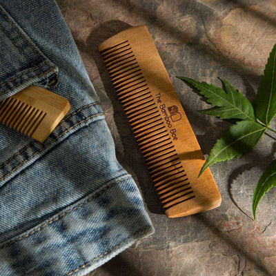Size Comb | Travel Comb | HandmNeem Comb | Pocketade – Hair Comb on Brown Living™. SKU: TBB - 47. Img 1.