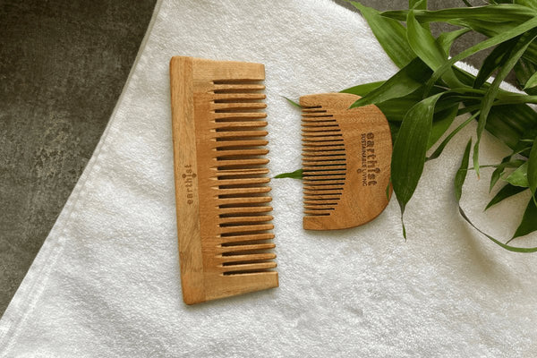 Buy Neem detangler + beard comb combo -Ecofriendly | Personal care | Shop Verified Sustainable Hair Styling on Brown Living™