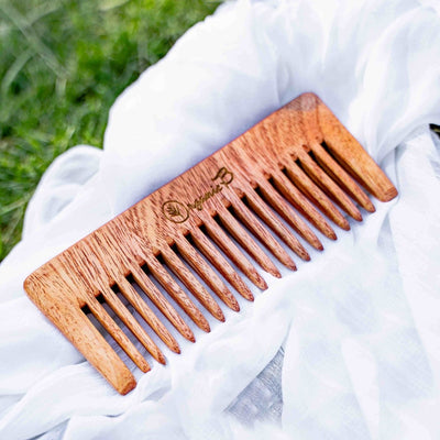Neem Shampoo Comb and Detangling comb – Hair Comb on Brown Living™. SKU: 192 - 06559 - neem - dressing - comb. Img 1.