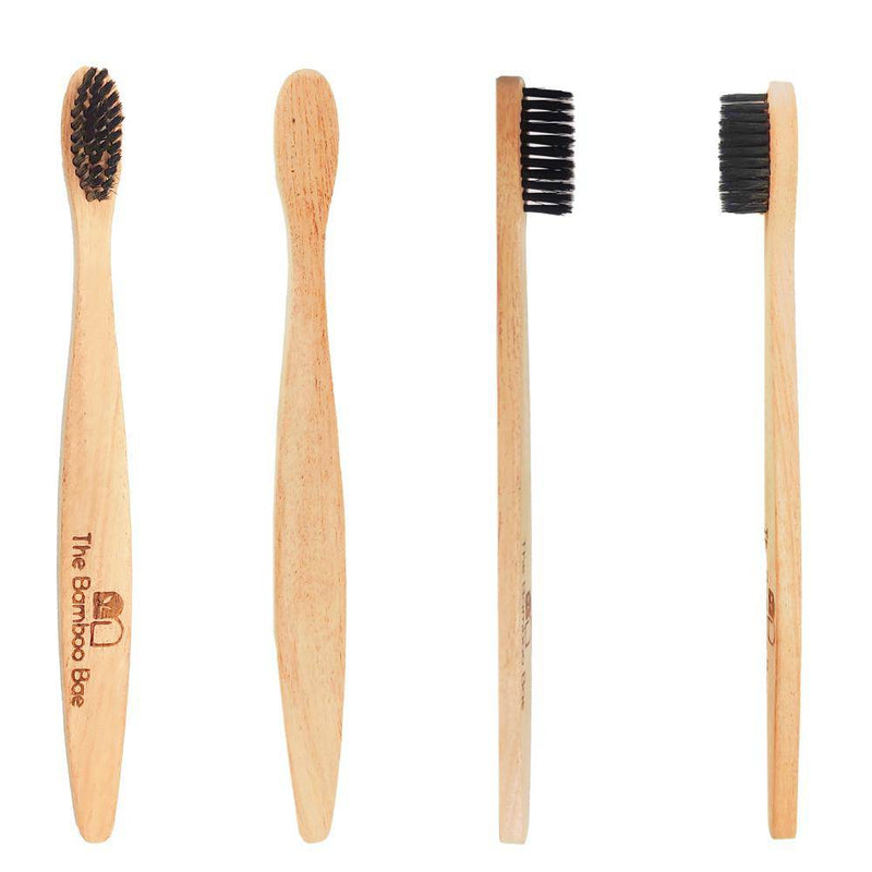 Buy Neem Toothbrush | Set of 2 & 4 | Curve Handmade Handle with Charcoal Bristles | Shop Verified Sustainable Tooth Brush on Brown Living™