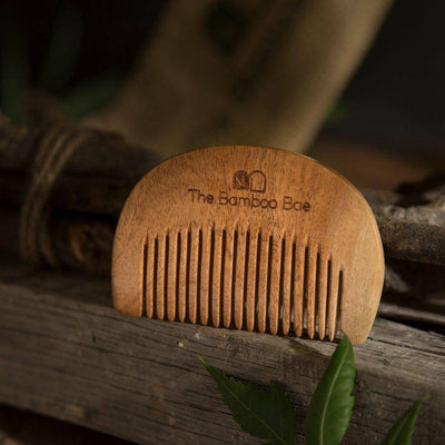 Neem Wood Beard Comb For Beard Growth| Handcrafted Neemwood Comb – Hair Comb on Brown Living™. SKU: TBB - 50. Img 1.