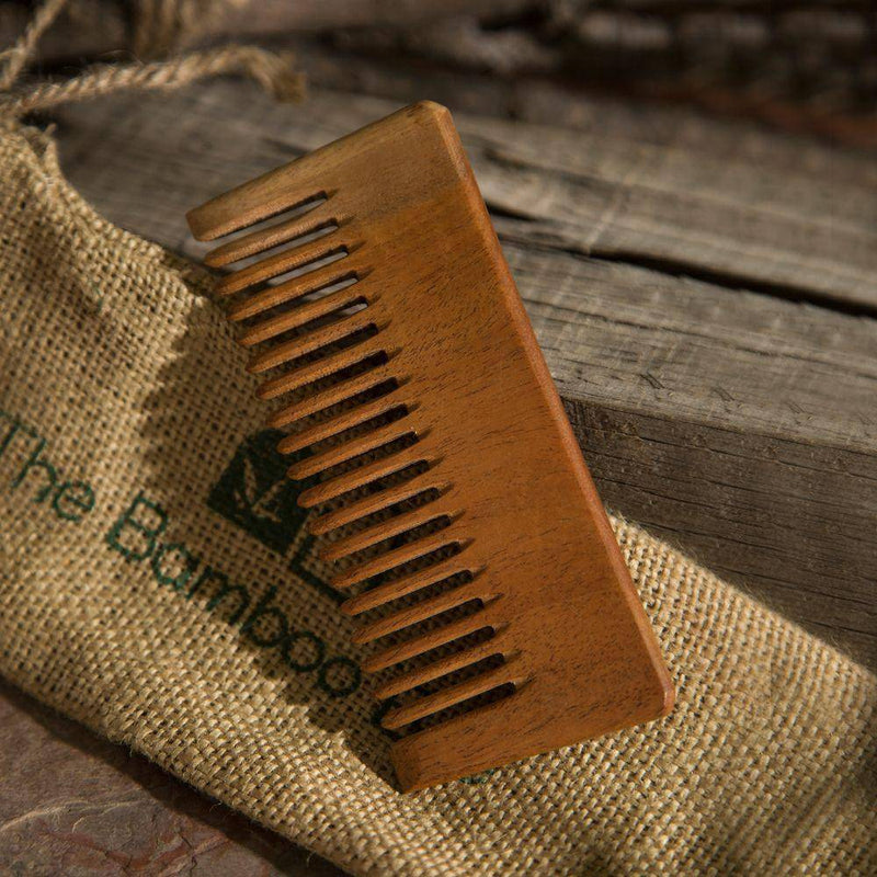 Buy Neem Wood Comb | Detangling & Shampoo Comb | With Reusable Jute Pouch | Shop Verified Sustainable Hair Comb on Brown Living™