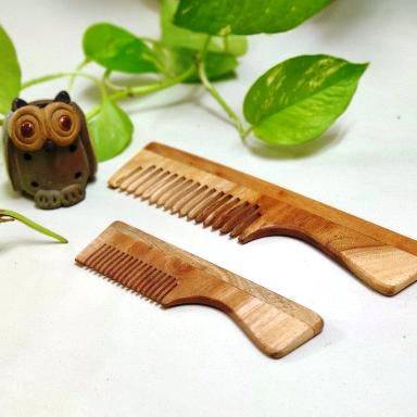 Buy Neem Wood Comb, Mommy and Baby Set | Shop Verified Sustainable Hair Comb on Brown Living™