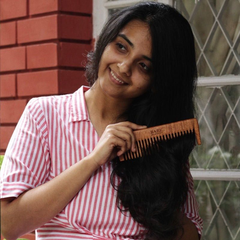 Buy Neem Wood Comb (Pack of 2) | Shop Verified Sustainable Hair Comb on Brown Living™