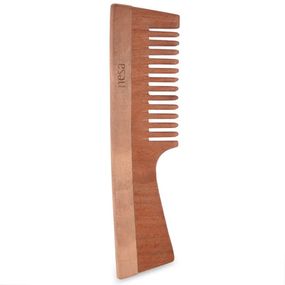 Neem Wood Comb | Wide tooth with handle | Controls hair fall, dandruff | For healthy & beautiful hair | Verified Sustainable by Brown Living™