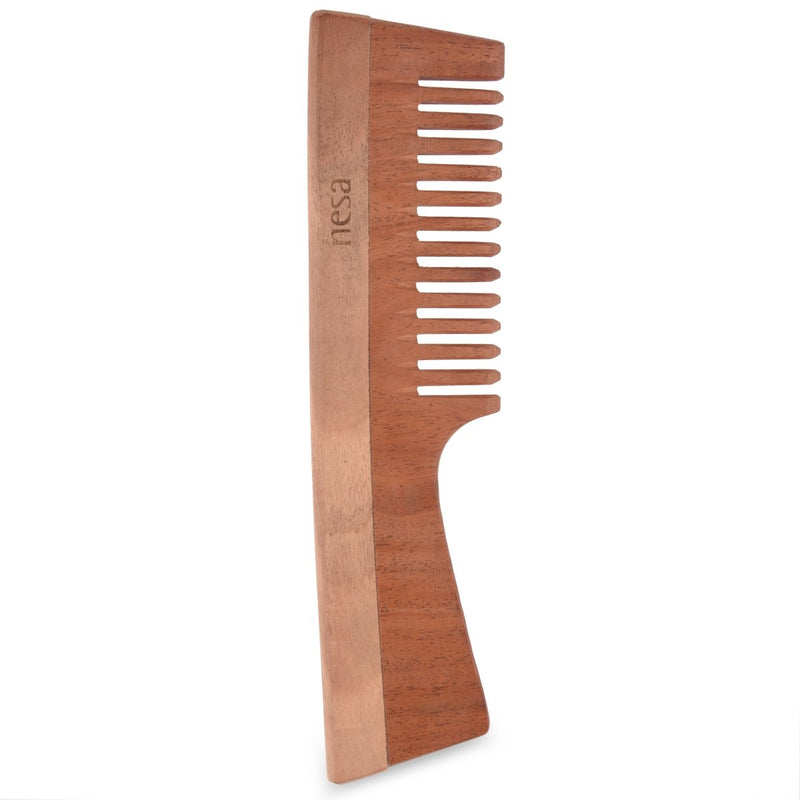 Buy Neem Wood Comb | Wide tooth with handle | Controls hair fall, dandruff | For healthy & beautiful hair | Shop Verified Sustainable Products on Brown Living