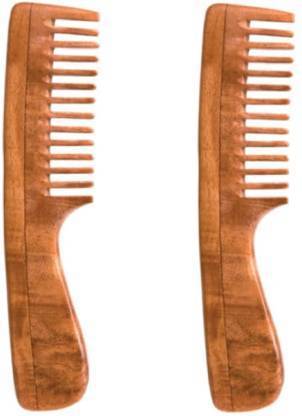 Buy Neem Wood Comb - WideTooth- Pack of 2 | Shop Verified Sustainable Hair Comb on Brown Living™