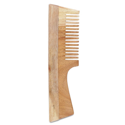 Neem Wood Comb with Handle | Wooden Comb | Fine Tooth | Verified Sustainable by Brown Living™