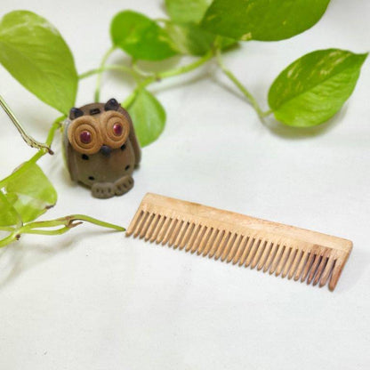 Neem Wood Combs - Dual teeth comb and pocket comb - set of 2 – Hair Comb by GreenFootPrint available on Brown Living™. . SKU: NC09. Img 3.