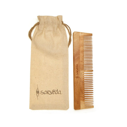 Neem Wood Comb with Anti - fungal & Anti - bacterial Properties for Healthy Hair and Scalp | Verified Sustainable by Brown Living™