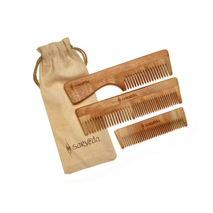 Neem Wood Comb with Anti - fungal & Anti - bacterial Properties for Healthy Hair and Scalp | Verified Sustainable by Brown Living™