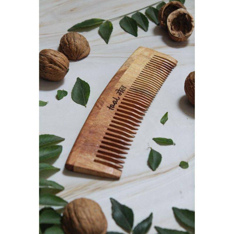 Buy Neem wood Dual Tooth Comb - Pack of 1 | Shop Verified Sustainable Hair Comb on Brown Living™