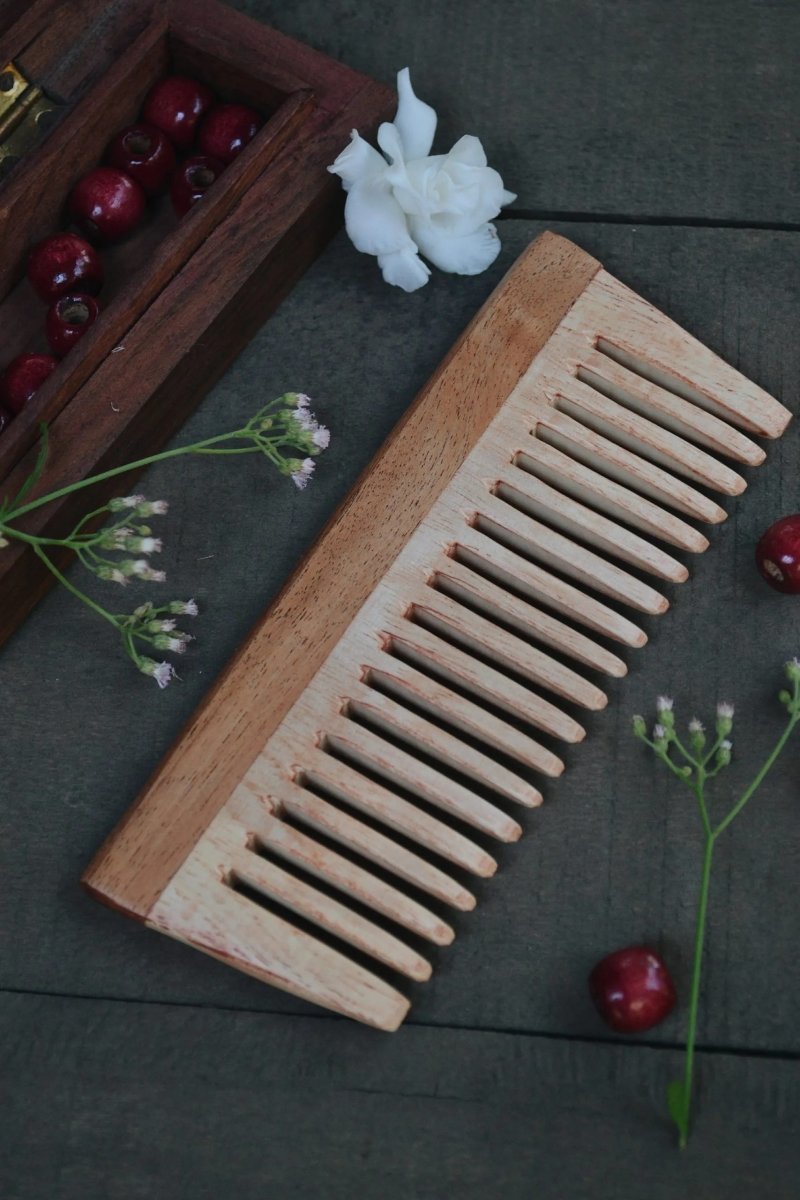 Neem Wood Hair Comb – Small | Verified Sustainable by Brown Living™