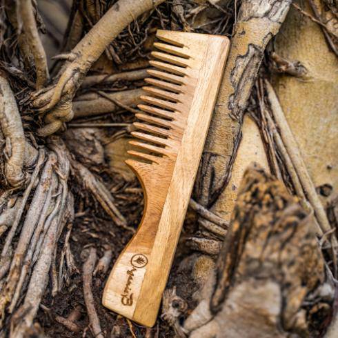 Buy Neem Wood handle Comb for Shampoo and Detangling | Shop Verified Sustainable Hair Comb on Brown Living™