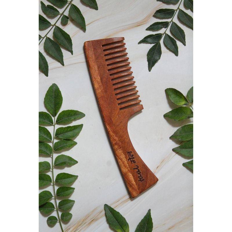 Buy Neem wood Handle Comb | Wide Toothed Tips | Pack of 1 | | Shop Verified Sustainable Hair Comb on Brown Living™