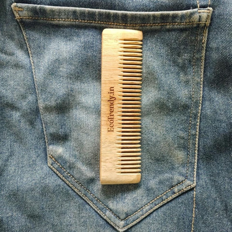 Buy Neem wood Pocket Comb | Shop Verified Sustainable Hair Comb on Brown Living™