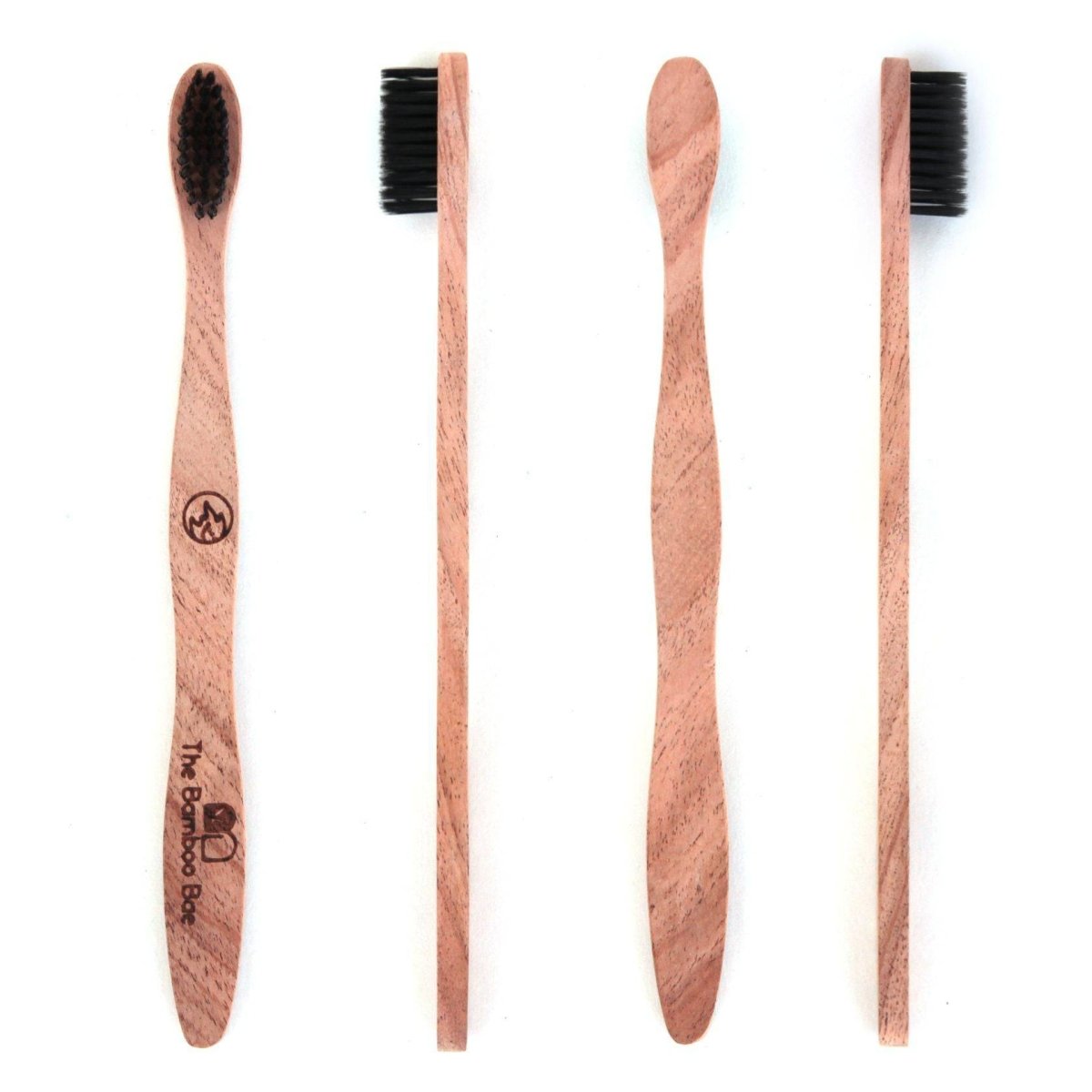 Neem Wood Toothbrush | Curve Handmade Handle | Charcoal Infused Bristles Antibacterial Properties | Verified Sustainable by Brown Living™