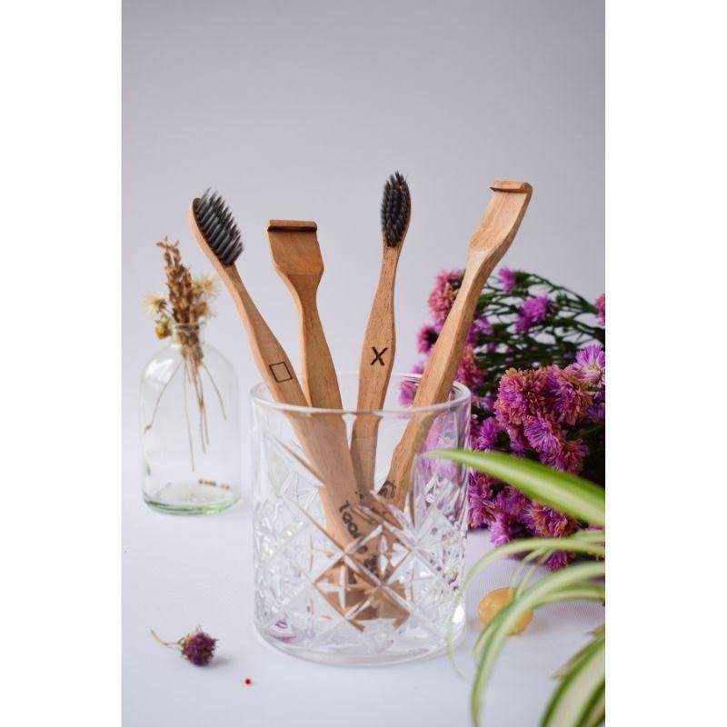 Buy Neem Wood Toothbrush & Neem Wood Tongue Cleaner - Pack Of 2 Each | Shop Verified Sustainable Oral Care on Brown Living™