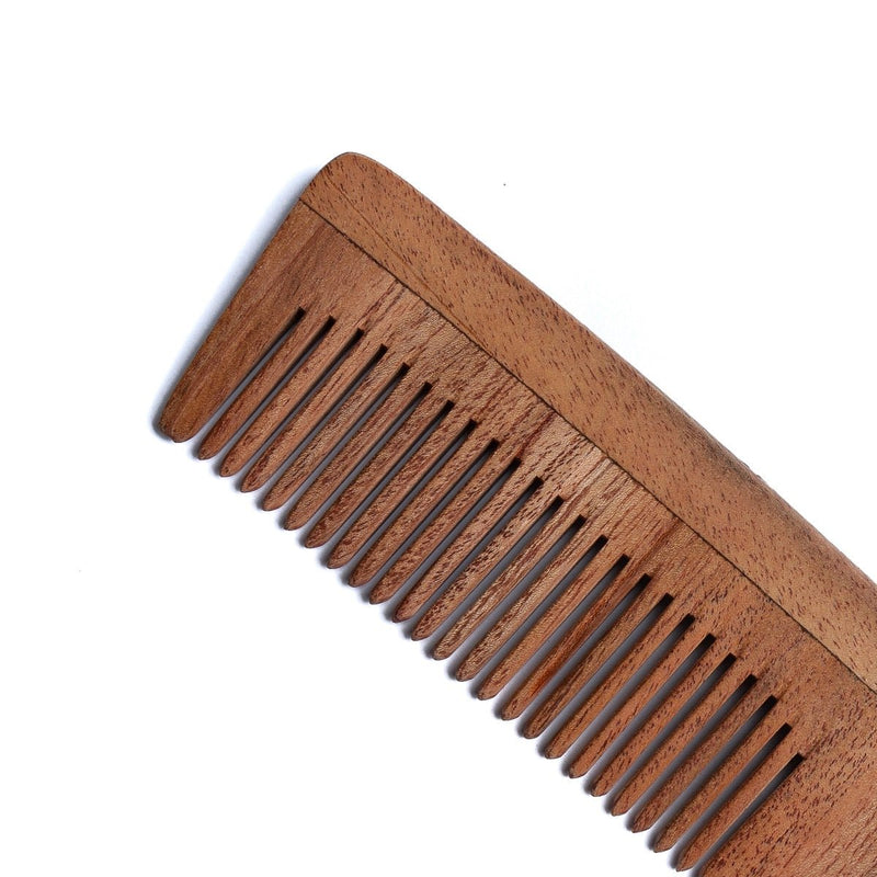Buy Neem Wood Wide Teeth Handle Comb | Pack of 2 | Shop Verified Sustainable Products on Brown Living