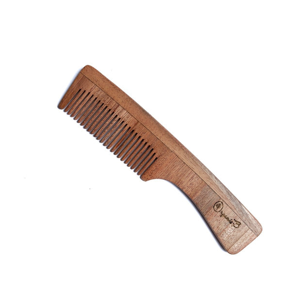 Buy Neem Wood Wide Teeth Handle Comb | Pack of 2 | Shop Verified Sustainable Hair Comb on Brown Living™