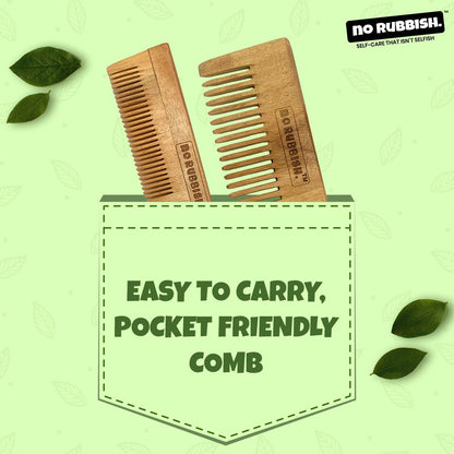 Unisex Neem Wooden Comb (Pack of 1) | Infused with Neem and Tulsi | Verified Sustainable by Brown Living™