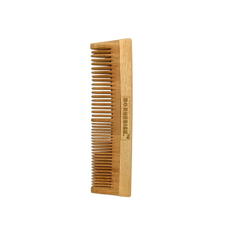 Buy Neem Wooden Comb (Pack of 1) | For Dandruff Free | Infused with Neem and Tulsi | Regular Unisex Comb | Shop Verified Sustainable Hair Comb on Brown Living™