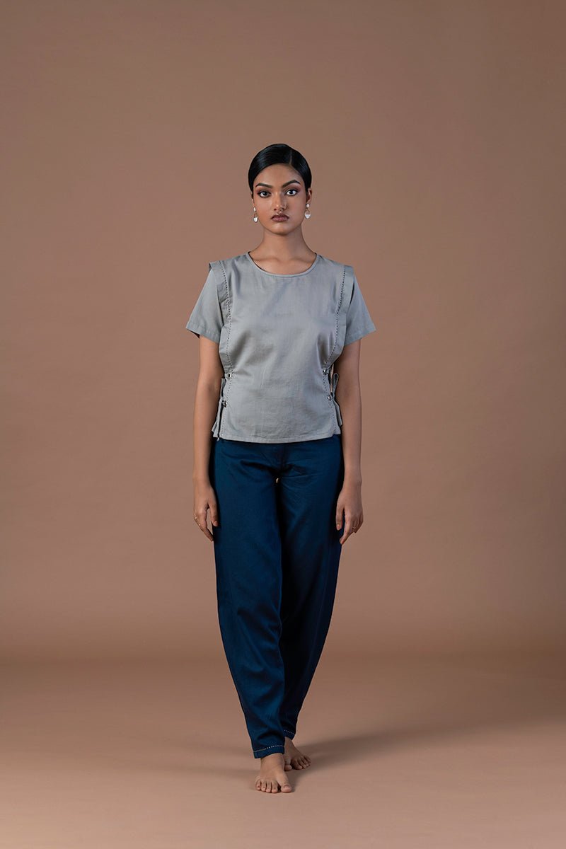 Buy Neerorganic Cotton Pleated Trouser | Shop Verified Sustainable Womens Trouser on Brown Living™
