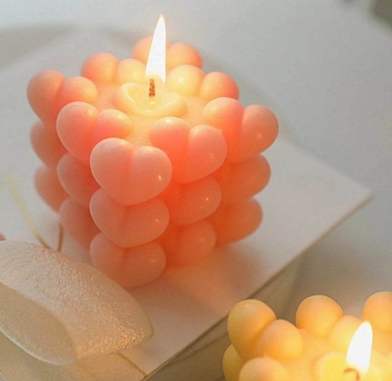 Buy Neo-Hearts Cube Sculpted Aroma Candle | Shop Verified Sustainable Candles & Fragrances on Brown Living™