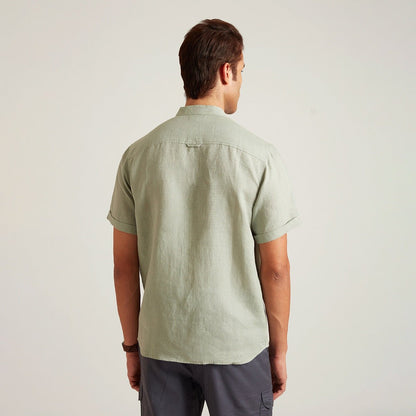 Neo Organic Linen Round Colar Button Down Shirt | Verified Sustainable by Brown Living™