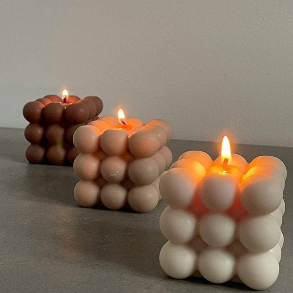 Buy Neo-Spheres Cube Sculpted Aroma Candle - Set of 3 | Shop Verified Sustainable Candles & Fragrances on Brown Living™