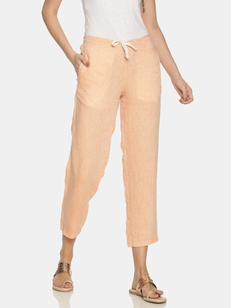 Buy Neon Saffron Colour Solid Lounge Pants For Women | Shop Verified Sustainable Products on Brown Living