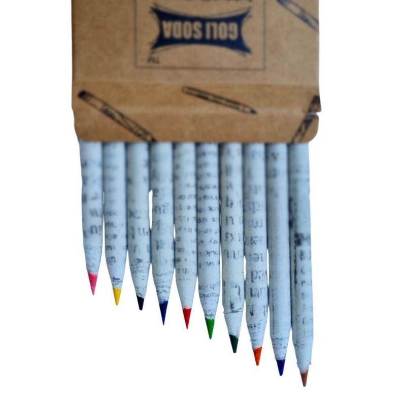 Buy Newspaper Colour Pencils 10 Colours | Shop Verified Sustainable Pencils on Brown Living™
