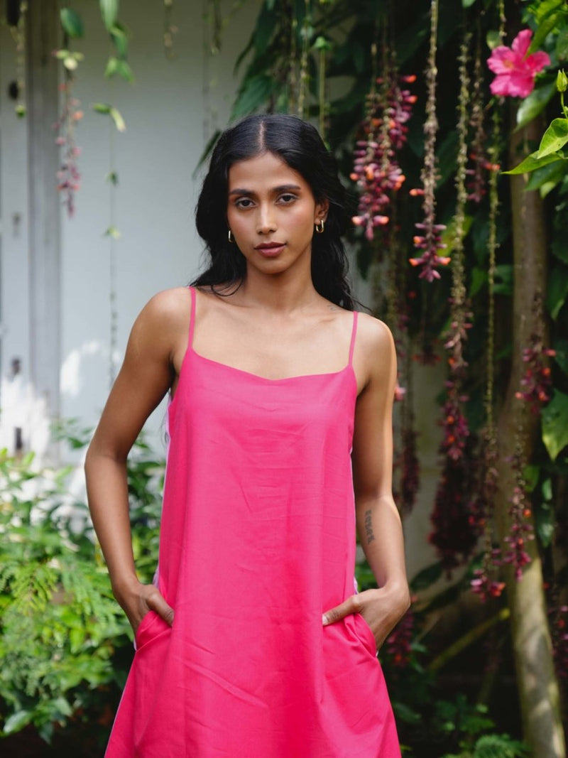 Buy Nila Reversible Slip dress | Lavender and Vibrant Pink | Shop Verified Sustainable Products on Brown Living