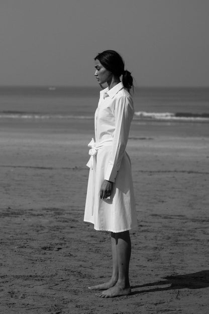 Nina White Poplin Shirt Dress | Verified Sustainable by Brown Living™