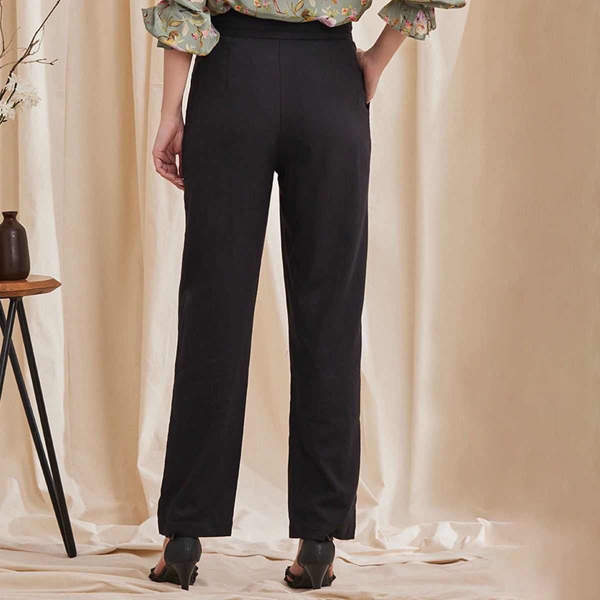 Noir Pants - Formal Black Trousers | Verified Sustainable by Brown Living™