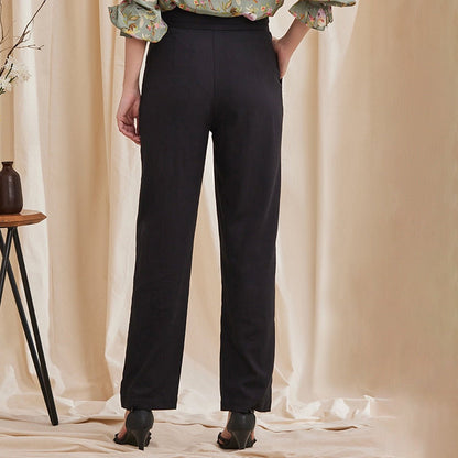 Noir Pants - Formal Black Trousers | Verified Sustainable by Brown Living™