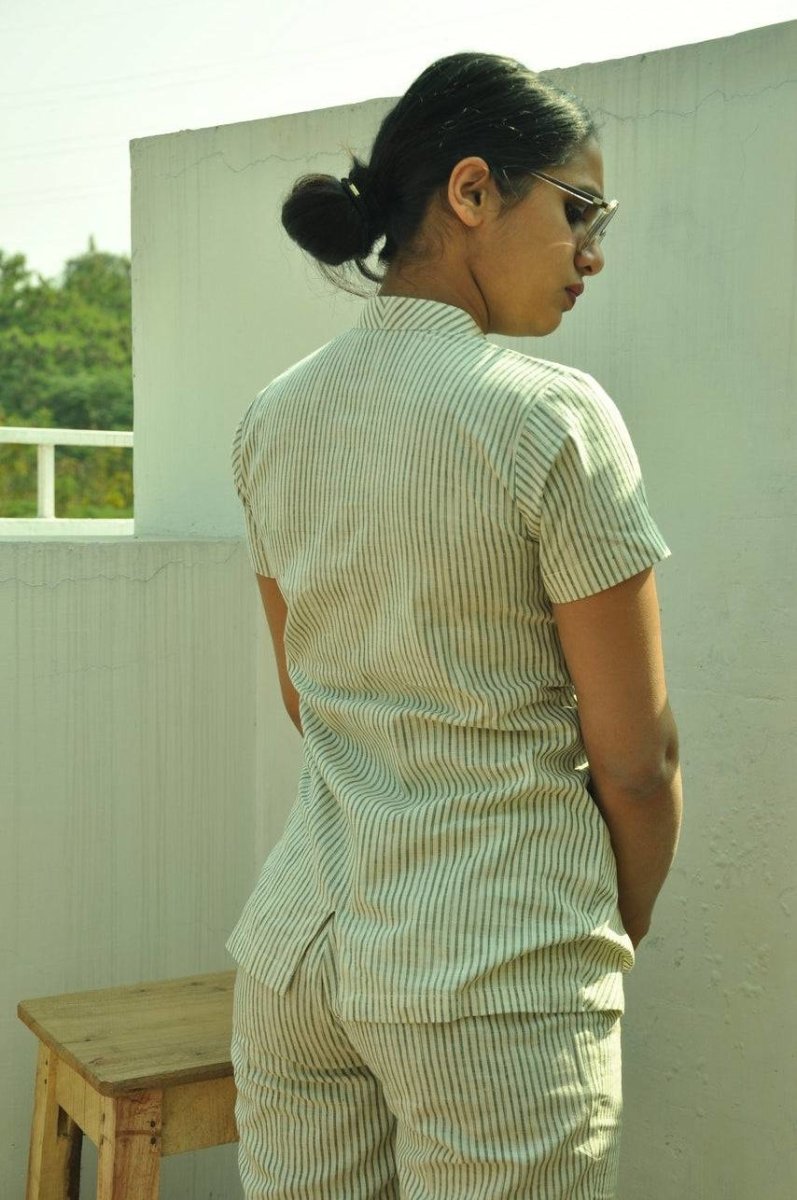 Buy Nomad Grey Striped Shirt | Shop Verified Sustainable Womens Shirt on Brown Living™