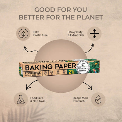 Non Sticky Baking Paper Roll - 21 Meters | Verified Sustainable by Brown Living™