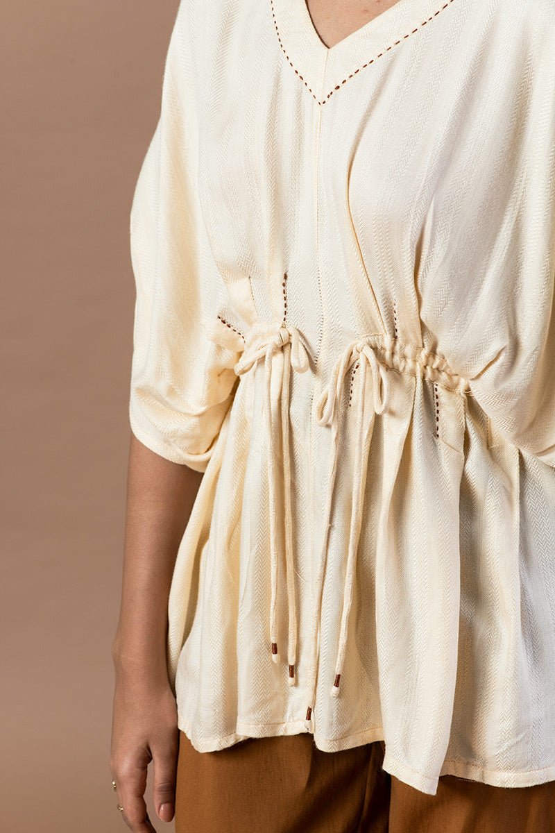 Buy Noor Pleated Sugarcane Fabric Top | Shop Verified Sustainable Products on Brown Living