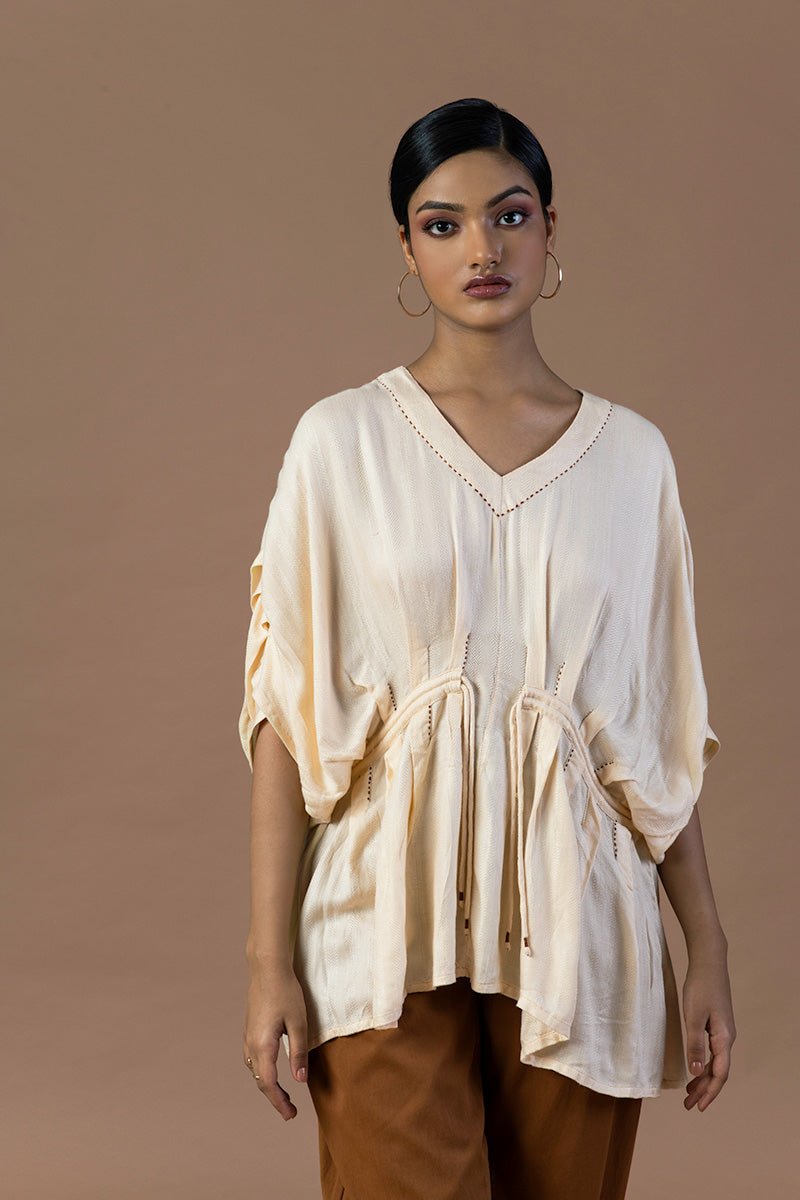 Buy Noor Pleated Sugarcane Fabric Top Online on Brown Living | Womens Top