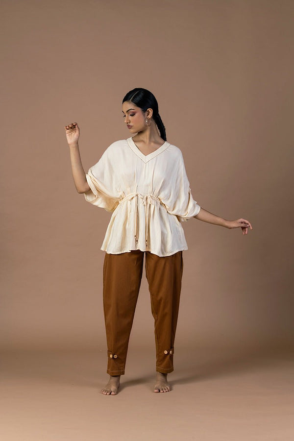 Buy Noor Pleated Sugarcane Fabric Top | Shop Verified Sustainable Products on Brown Living