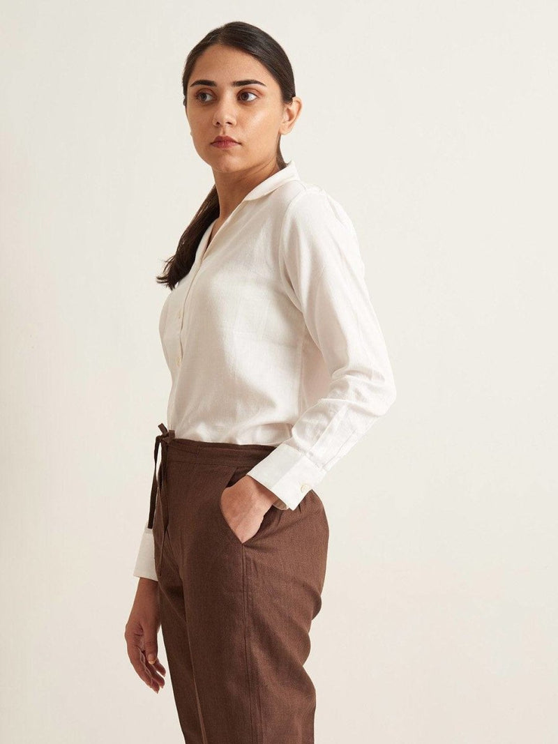 Buy Notch Collar Shirt | Shop Verified Sustainable Womens Shirt on Brown Living™