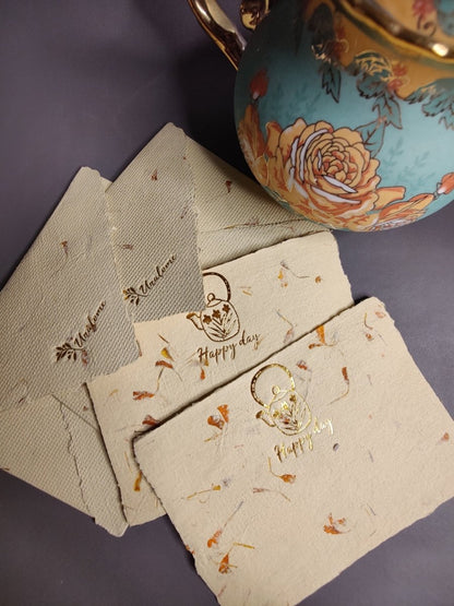 Note Cards in Marigold Petal Paper - Happy Days | Verified Sustainable by Brown Living™