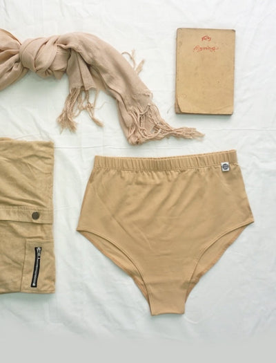 Nude Classic Bio - washed Organic Cotton Brief – Womens Underwear on Brown Living™. SKU: 001/BA/NUDE/S_24BL10675. Img 2.